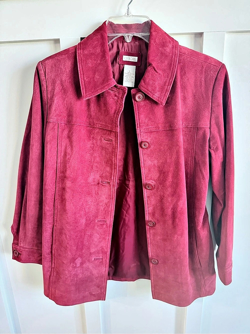 Cherokee Leather Jacket in brick red. Size Small Like New